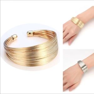 Elegant Cuff Bracelet in Gold, Silver or Gunmetal